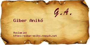 Giber Anikó névjegykártya